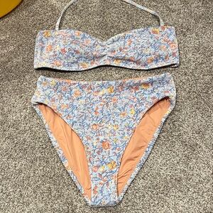 J. crew high high waisted floral bathing suit
